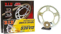 DID Chain & Sprocket Kit (13-37-520) for Honda CBF 250 2004-2006