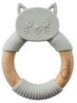 Nibbling Cat Teething Ring made of Wood for 3 m+ 1pcs BR76286