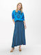 High-waisted Maxi Skirt Moonlight Blue