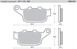 SBS Motorcycle Brake Pads Rear Honda CBR 650 14-16 Kawasaki KLE 650 15-16 Suzuki SFV 650 09-12 for Kawasaki KLE 650