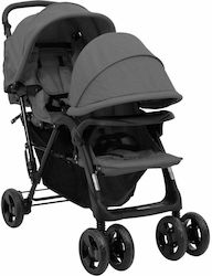 vidaXL Двойна количка Подходящо за Новородено Тъмно сиво