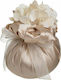 Inart Decorative Flower made of Fabric Beige 15x15x16cm 1pcs