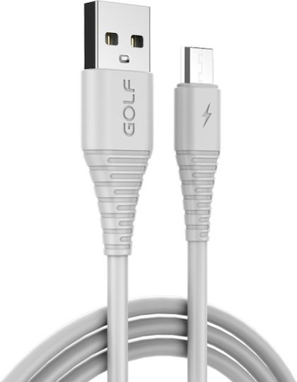 Golf Regular USB 2.0 to micro USB Cable Λευκό 1m (GC-64M) 1τμχ