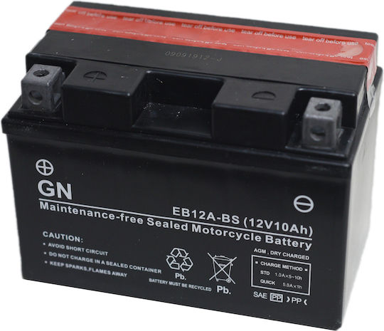 GN Motorradbatterie YT12A-BS mit Kapazität 10Ah