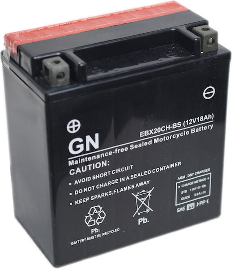 Motorradbatterie YTX20CH-BS mit Kapazität 18Ah