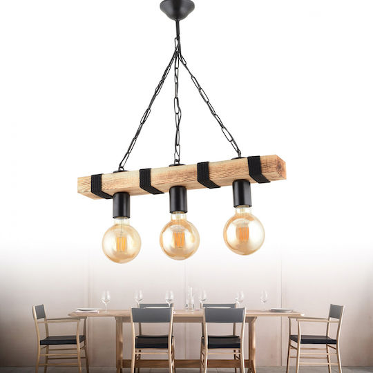 HomeMarkt Κρεμαστό Φωτιστικό Μπεζ με Ντουί E27 50x70εκ.