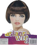 Carnival Wig Straight Black Short Bob with Black Fringe