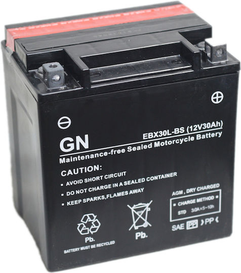 GN Μπαταρία Μοτοσυκλέτας EBX30L-BS με Χωρητικότητα 30Ah