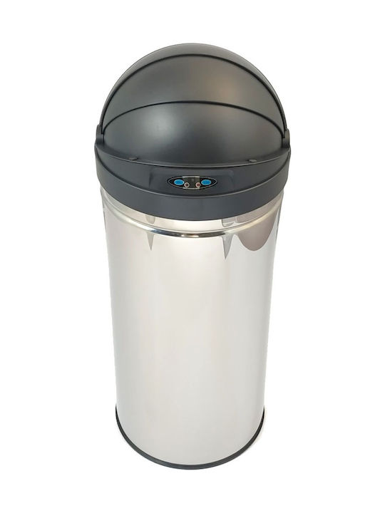 Ecosales Bubble Puma Waste Bin Made of Inox Silver 42L