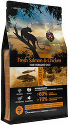 Ambrosia Fresh Salmon & Chicken Sterilized Cats Trockenfutter für erwachsene Katzen mit Lachs / Huhn 5kg