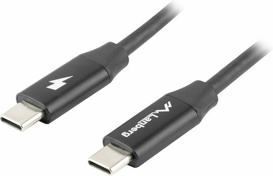 Lanberg USB 2.0 Cable USB-C Male - USB-C 60W Black 1.8m CA-CMCM-40CU-0018-BK