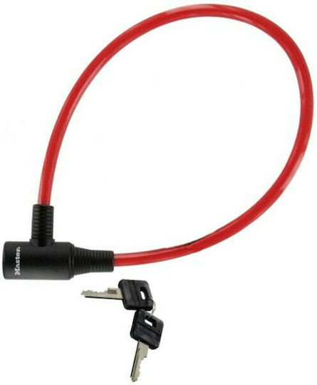 Master Lock 8169EURDPRO Lacăt Bicicletă Tip Spiră cu cheie Roșie