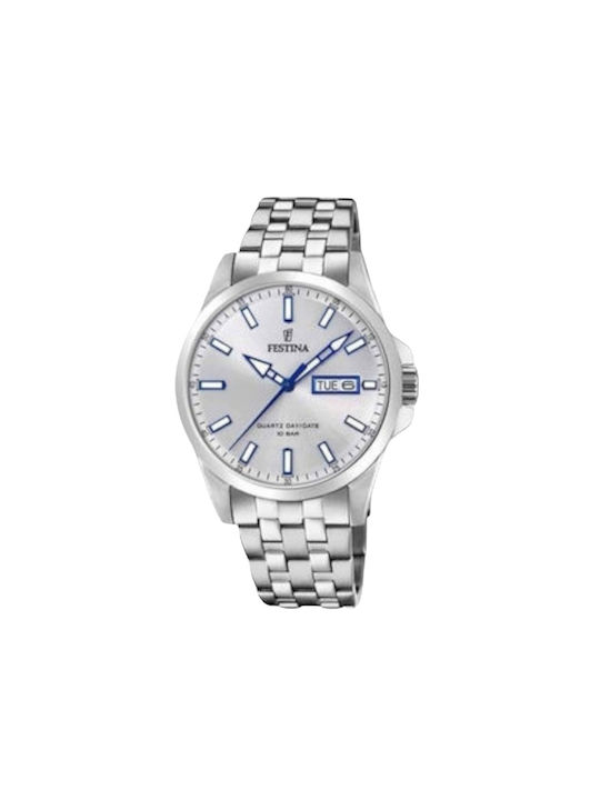 Festina Classic Ceas Baterie cu Argintiu Brățară metalică