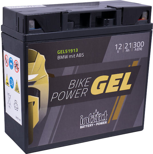 Intact GEL Μπαταρία Μοτοσυκλέτας 300A με Χωρητικότητα 21Ah