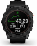 Garmin Fenix 7X Solar Stainless Steel 51mm Waterproof Smartwatch with Heart Rate Monitor (Slate Grey with Black Band)
