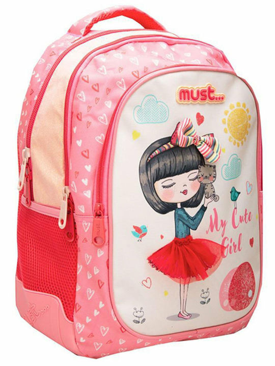 Must My Cute Girl School Bag Backpack Elementary, Elementary in Pink color