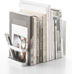 Metal Bookend Tower in White Color 15x18x12cm.