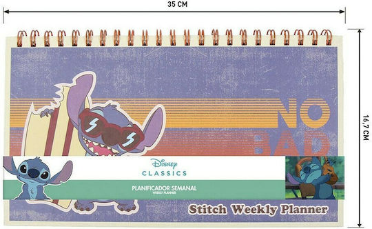 Disney Stitch Weekly Planner Spiral 16.7x35cm