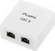 Lanberg Doppelte Externe Netzwerksteckdose RJ45 Cat6 Typ Weiß Farbe OS6-0002-W