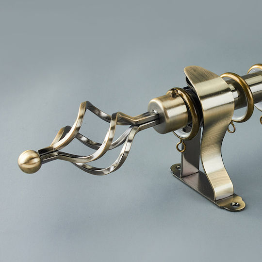 My Home Luxury Сгъваемо Металик Корниз Топка Φ25мм 160-310cm Stainless Steel Silver