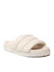 Amirra Leather Women's Flat Sandals in Beige Color