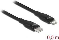 DeLock USB-C to Lightning Cable Μαύρο 0.5m (86636)