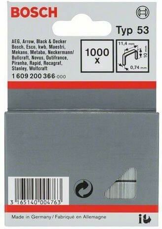 Bosch 1609200366 Staples Type 53 1000 Pieces