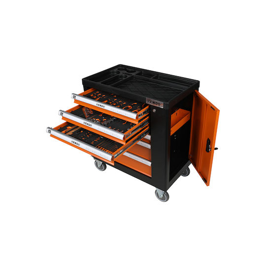Kendo Wheeled Metallic Tool Carrier with 6 Drawers W76.5xD45.5xH74cm
