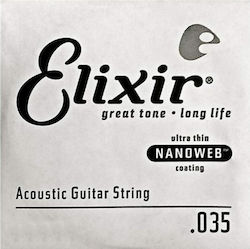 Elixir Nanoweb Einzel Akustikgitarrensaiten 80/20 Bronze Elixir Nanoweb Einzel Akustikgitarrensaiten 80/20 Bronze