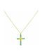 Mertzios.gr Women's Gold Cross 9K with Chain