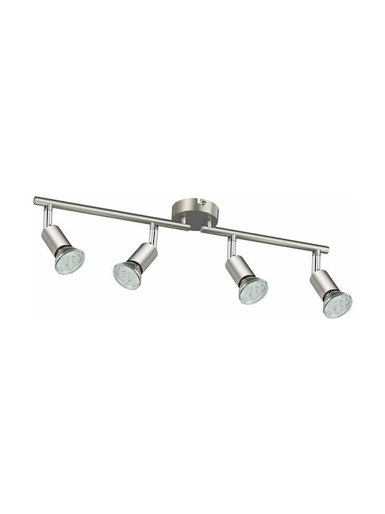 Defurhome Spot with 4 Lights and with Socket GU10 in Silver Color