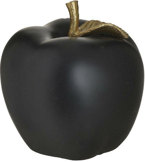 Inart Decorative Apple made of Polyresin Black/Gold 15x15x15cm 1pcs