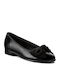 Lederne Damen Ballerinas Spitz zulaufend in Schwarz Farbe
