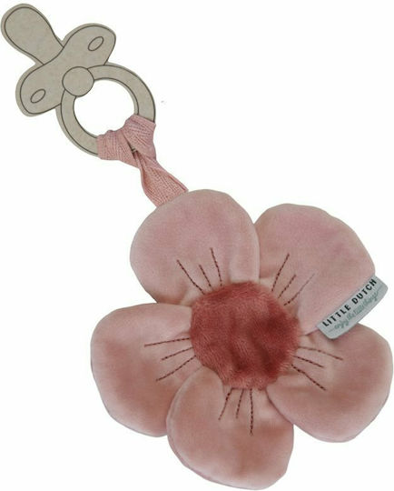 Little Dutch Clip Pacifier Flower made of Fabric Pink