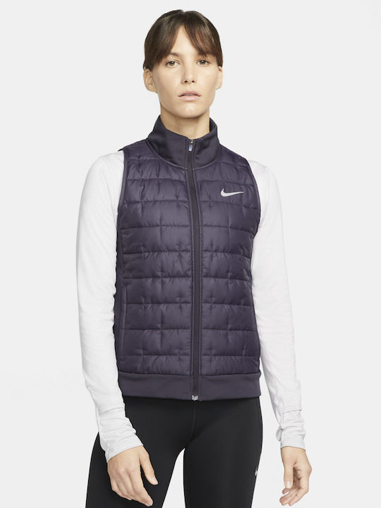 Nike Κοντό Γυναικείο Αμάνικο Puffer Μπουφάν για Χειμώνα Μωβ