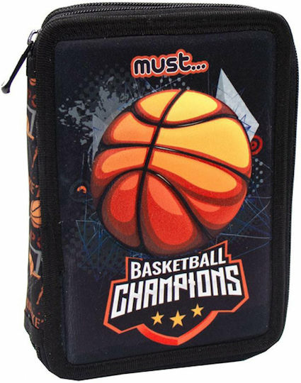 Must Team Pencil Case Full with 2 Compartments Black