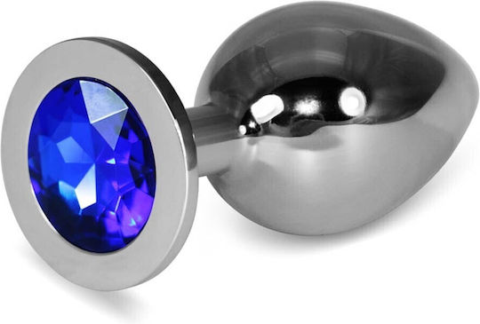 Lovetoy Rosebud Classic Metal Πρωκτική Σφήνα Large Silver / Dark Blue 10cm