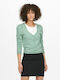 Only Short Women's Cardigan with Buttons Green