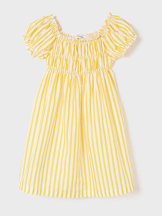 Rochie pentru Copii Mâneca scurta Cu dungi Galben