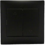 Redled Stinel Recessed Electrical Rolling Shutters Wall Switch with Frame Basic Black 27525