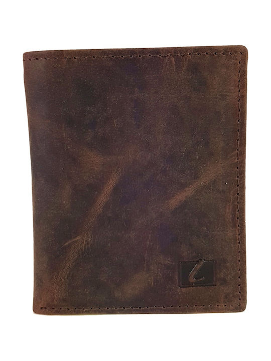 Lavor Men's Leather Wallet with RFID Brown Dark Suede