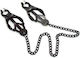 Fetish Addict Japanese Nipple Clamps with Chain Щипки за Зърна Black
