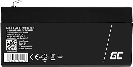 Green Cell Μπαταρία UPS με Χωρητικότητα 3.3Ah και Τάση 12V AGM19