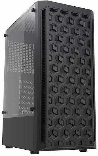 Darkflash DK300 Gaming Midi Tower Κουτί Υπολογιστή με Πλαϊνό Παράθυρο Μαύρο