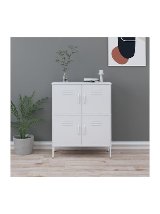 Cabinet de Birou Metalic Alb 80x35x101.5cm