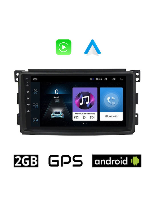 Auto-Audiosystem für Smart FürVier / FürZwei 2004-2007 (Bluetooth/USB/AUX/WiFi/GPS/Apple-Carplay/Android-Auto) mit Touchscreen 9"