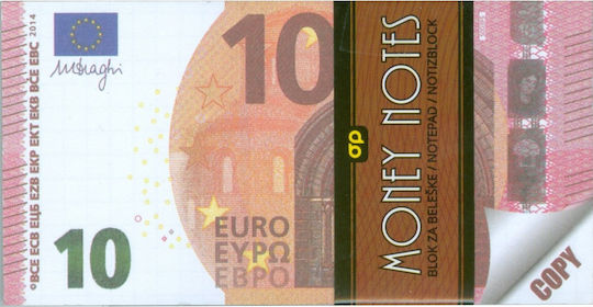 Uni Pap Money Notes 10€ Блокнот 70 Листа Квадратни Оранжев