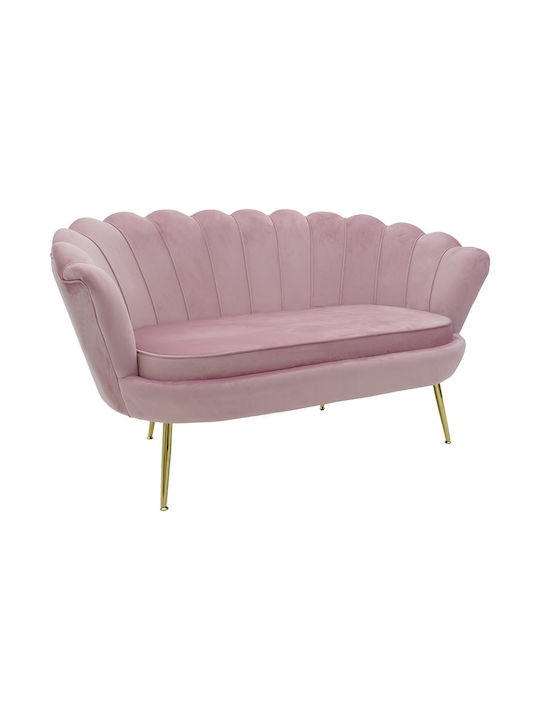Daimon Two-Seater Velvet Sofa Pink 134x70cm