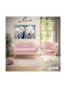 Daimon Two-Seater Couch Velvet Pink 134x70cm