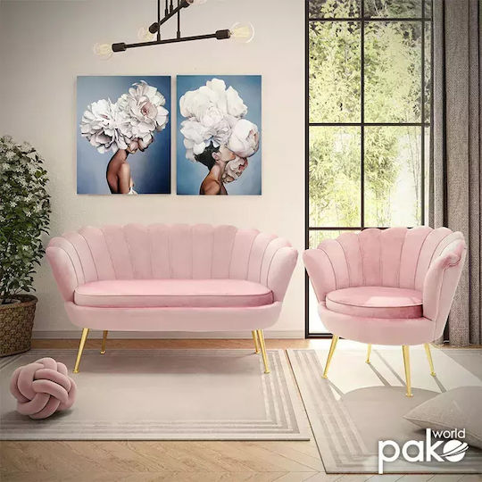 Daimon Doppelsitzer Sofa Samt Pink 134x70cm